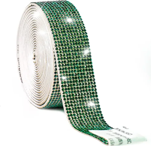 Vista 36 de Cinta de cristal autoadhesiva, calcomanías de diamantes de imitación para envoltura de regalos, manualidades, proyectos de decoración, bodas Negro