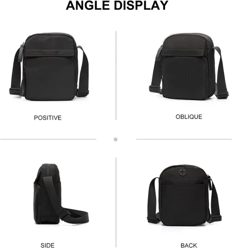 Vista 6 de WEPLAN Bolso cruzado para hombre, mini bolso de hombre, bolso de hombro de mensajero de viaje para hombre, bolsas laterales pequeñas para hombre