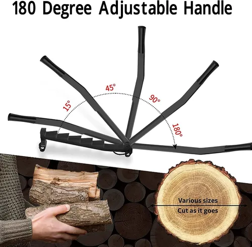 Vista 3 de TOPINCN Divisor de madera montado en la pared con máquina de leña de acero al carbono, herramienta de división para divisor de leña en interiores