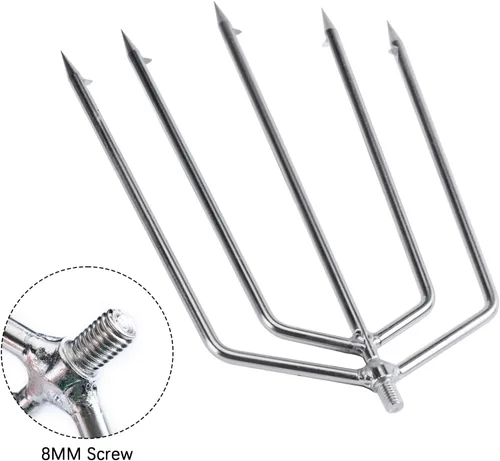 Vista 6 de Goture Pescado Lanza Rana Lanza Púas Acero Inoxidable Púas Pesca Arpón Pesca Gig Gaff Tenedor Gancho Tornillo para Rana y Peces Lanza Tenedor