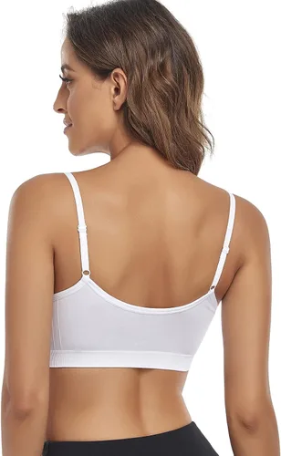 Vista 5 de Litthing Bralettes Padded for Women Cami Strap Bra Seamless Sportsbra Wireless Comfort Yoga Lightly T-Shirt Tank Tops