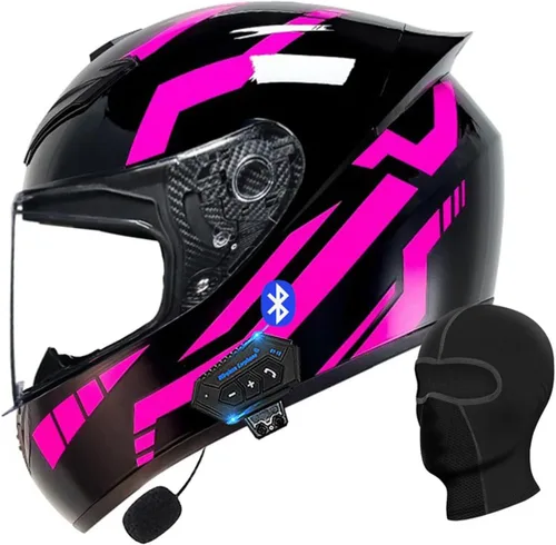 Vista 22 de Casco de motocicleta con Bluetooth, casco con Bluetooth integrado, casco integral plegable con Bluetooth, aprobado por DOT/ECE, con múltiples