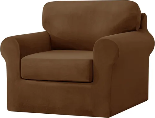 Vista 36 de UNBBRRL Fundas de sofá de 3 piezas para sofá, funda de terciopelo elástico para sillón con 1 funda de cojín de asiento y 1 funda de respaldo