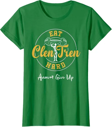 Vista 40 de Culturismo: Comer Clen Tren Hard Anavar Give Up - Camiseta de gimnasio, Negro