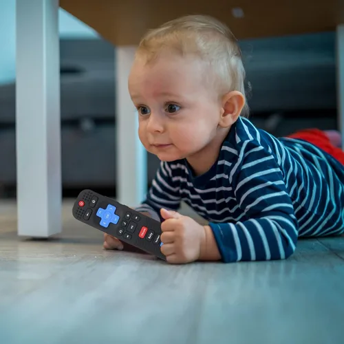 Vista 3 de Eascrozn Paquete de 2 juguetes de dentición de silicona para bebés, juguetes de dentición con forma de control remoto para bebés de 6 a 12 meses