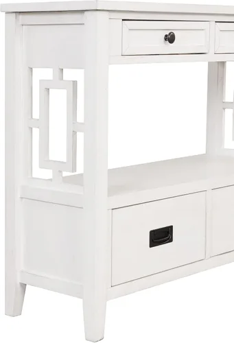 Vista 7 de Mesa de sofá de entrada con 4 cajones de almacenamiento grandes para entrada, sala de estar, dormitorio, pasillo, cocina, mesa auxiliar de sofá