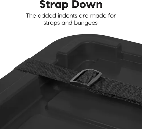 Vista 8 de IRIS USA, Inc. - Contenedor organizador grande de plástico de 27 galones con tapa duradera y hebillas de cierre seguras, color negro / negro