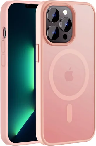 Vista 35 de Hualele - Funda magnética para iPhone 13 Pro, compatible con MagSafe, grado militar, a prueba de caídas, translúcida mate, parte trasera dura, borde