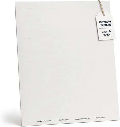 Vista 2 de Placa de identificación de papel perforado imprimible de 2 x 8 pulgadas, 80 Azul