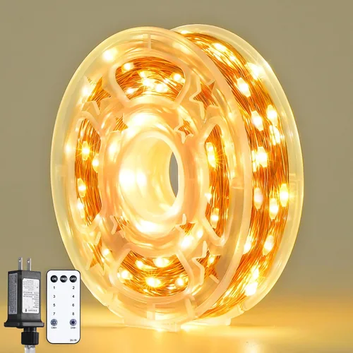 Vista 4 de JMEXSUSS VFairy Lights Luces de Navidad Enchufables Naranja Morado