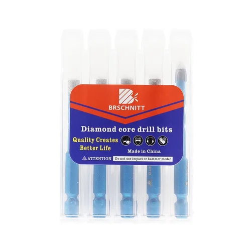 Vista 9 de Broca de diamante - BRSCHNITT Juego de brocas de 1/4 pulgada para albañilería para azulejos de porcelana, cerámica, piedra, granito, mármol, broca