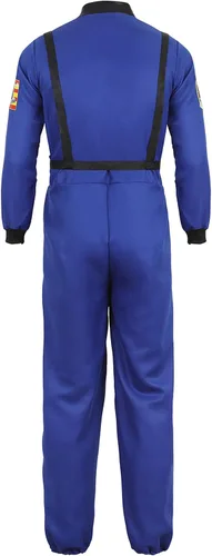 Vista 3 de Zhitunemi Disfraz de astronauta para hombre, ropa de vestir para adultos, overol de fantasía espacial para cosplay