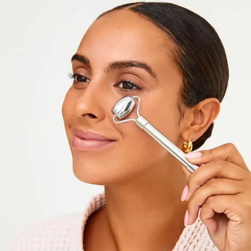Vista 2 de Wonderskin Rodillo facial líquido para gimnasio, masajeador facial de acero inoxidable para ojos hinchados y ojeras, herramienta para esculpir