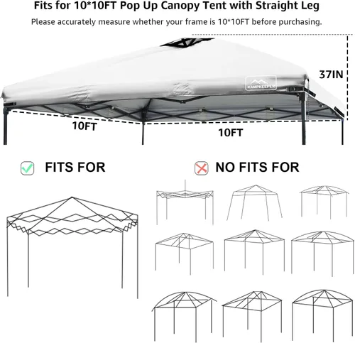 Vista 72 de KAMPKEEPER Cubierta de Repuesto Superior para Carpa Toldo Emergente con Ventilación de Aire y Correa Elástica Ajustable, Poliéster Resistente a Azul