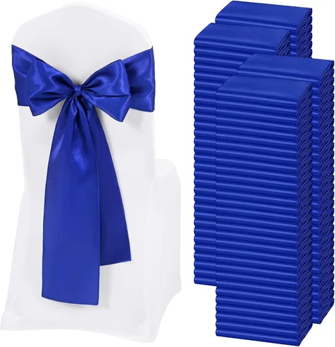 Vista 21 de 60 bandas de satén color burdeos para silla, diseño de lazos, para decoración de sillas de Acción de Gracias, boda, Navidad, banquetes, fiestas