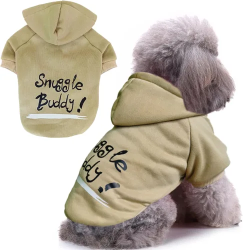Vista 13 de Jecikelon Sudaderas con capucha para perros de invierno con estampado, ropa cálida para perros pequeños, abrigo de chihuahua, ropa para cachorros