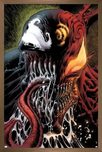 Vista 14 de Trends International Marvel Comics - Carnage - Póster de pared con veneno dividido en la cara, 14.725 x 22.375 pulgadas, versión enmarcada de madera