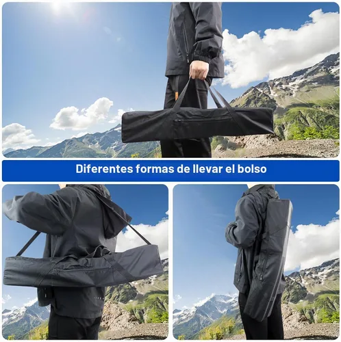Vista 5 de Funda de transporte para trípode, bolsa de trípode Oxford 600D de 30 pulgadas con correas para el hombro y asas duales, cremalleras completas