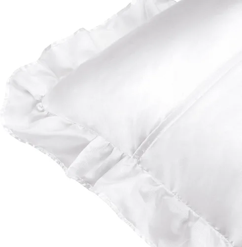 Vista 6 de PiccoCasa Juego de 2 fundas de almohada de satén con volantes, sobre