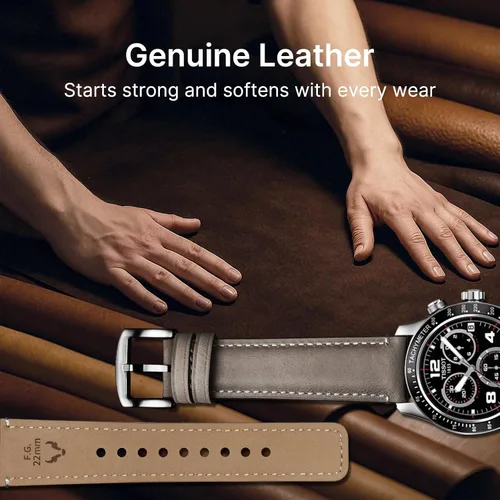 Vista 102 de Fullmosa Correa de reloj de liberación rápida de 0.866 in, 0.787 in y 0.709 in, bandas de cuero bruñido para Samsung Galaxy Watch/Garmin Watch