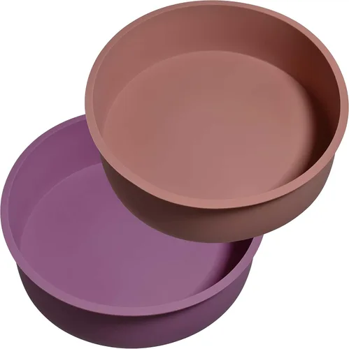 Vista 10 de Moldes redondos de silicona para tartas, juego de 2, molde antiadherente para hornear (juego de 6 pulgadas)