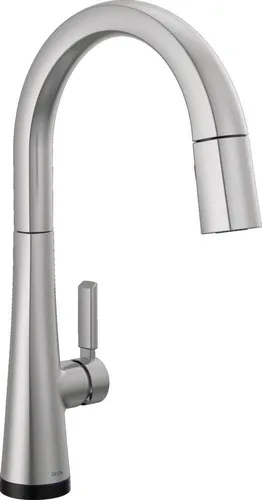 Vista 18 de Grifo Delta Faucet Monrovia de Níquel Cepillado para Cocina, Grifos de Cocina con Rociador Desplegable, Grifo de Fregadero de Cocina con Lumicoat