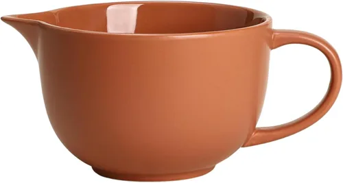 Vista 10 de Gaolinci Tazón de cerámica simple de color sólido para cocina, cuenco grande de 1 cuarto de galón, con boquilla de vertido y mango