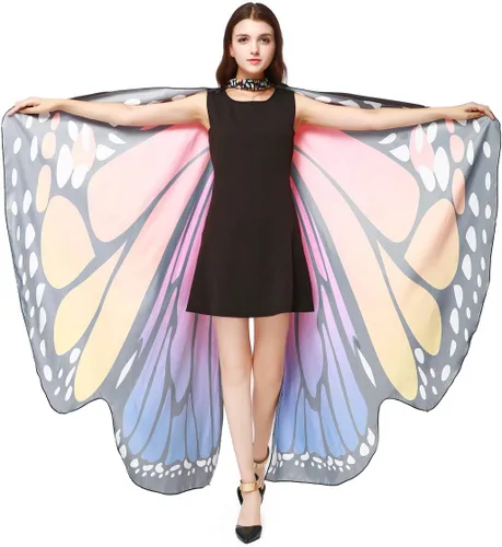 Vista 2 de Butterfly Wings for Women Adult Large Fairy Cape Halloween Dancing Festival Costume