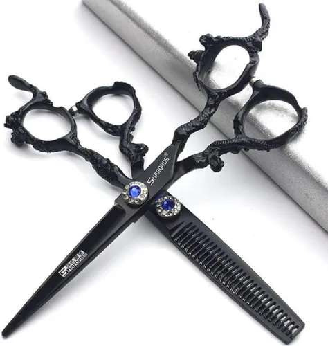 Vista 11 de Tijeras de corte de pelo, tijeras profesionales de peluquería de 6 pulgadas, uso doméstico para hombre, mujer, adultos, niños, bebés