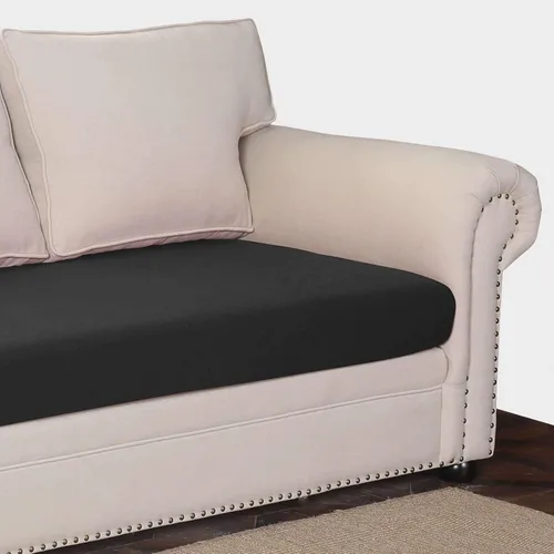 Vista 3 de MBROS Funda de cojín elástica para sofá de 2 cojines, protector de muebles de 1 pieza, funda de cojín para sofá, funda de cojín, color negro
