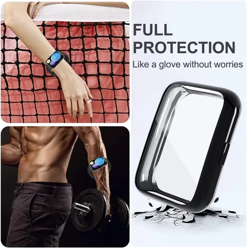 Vista 3 de Funda compatible con Huawei Watch Fit 2, funda protectora completa de TPU de alta transparencia plateada con protector de pantalla, antimanchas