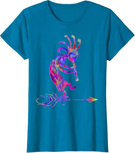 Vista 88 de Native American Kokopelli With Feather 2 - Camiseta Fan Fun, Negro, S