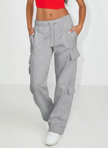 Vista 2 de BZB Pantalones deportivos cargo para mujer, elásticos, de cintura alta, con cordón, pantalones holgados de pierna recta, pantalones Y2K con bolsillos
