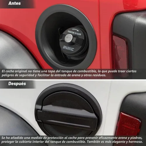 Vista 5 de Cubierta de Tapa del Tanque de Combustible con Bloqueo Compatible con Jeep Wrangler 2018-2023 JL y Unlimited Cubierta de Puerta de Llenado