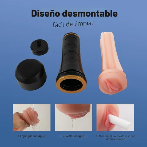 Vista 6 de Tracy's Dog® Masturbadores masculinos para adultos, juguetes sexuales realistas con textura de bolsillo, vagina hombre masturbación Stroker (negrura)