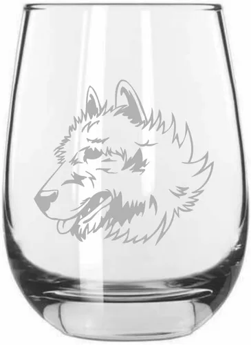 Vista 30 de Shar Pei (chino) - Vaso de vino sin tallo grabado para perro, 15.25 onzas