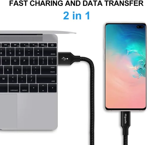 Vista 4 de etguuds Cable largo USB A a USB C de 10 pies, paquete de 2 cables de carga rápida tipo C para iPhone 17 16 15 Pro Max Plus Air 16e, Samsung Galaxy