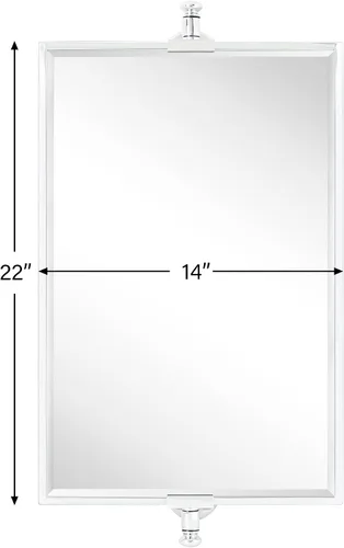 Vista 6 de TEHOME Espejo de tocador de baño rectangular biselado cromado, espejo giratorio de esquina cuadrada inclinable, tocador de esquina, 14 x 22 pulgadas