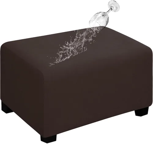 Vista 18 de Easy-Going Funda para Otomán Elástica 100% Doble Impermeable Rectangular Plegable Taburete de Almacenamiento Protector de Muebles Funda Suave