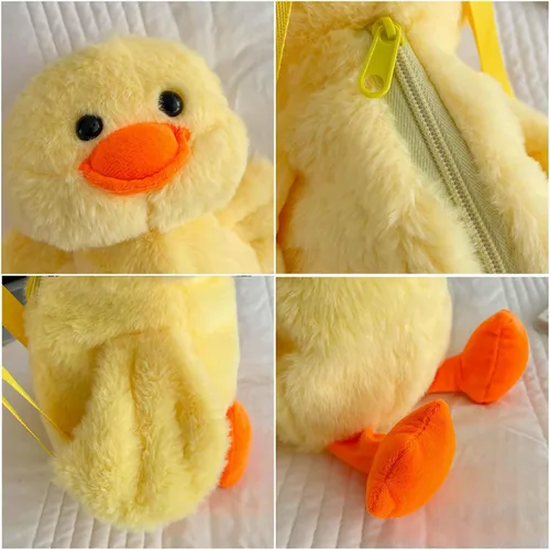 Vista 2 de Lefe Liee Bolsa de peluche de pato, linda mochila de felpa de pato para adultos, accesorios de decoración para adultos, kawaii único y divertido