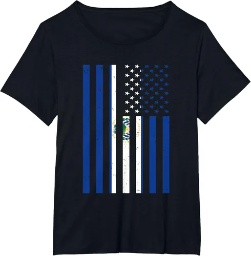 Vista 26 de El Salvador Shirt - El Salvador USA America Flag Men Women T-Shirt