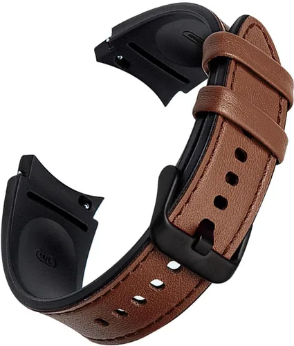 Vista 8 de Abanen Correa de reloj para Samsung Galaxy Watch 7 1.575 in/1.732 in, Galaxy Watch 6 1.575 in/1.732 in, suave cuero genuino híbrido silicona