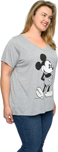 Vista 6 de Disney Camiseta con cuello en V para mujer, estampado de Mickey Mouse