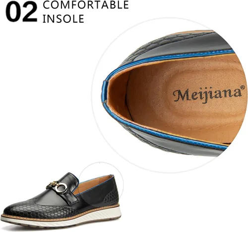 Vista 3 de Meijiana Zapatos Oxford para hombre, zapatos ligeros de moda, zapatos casuales de negocios