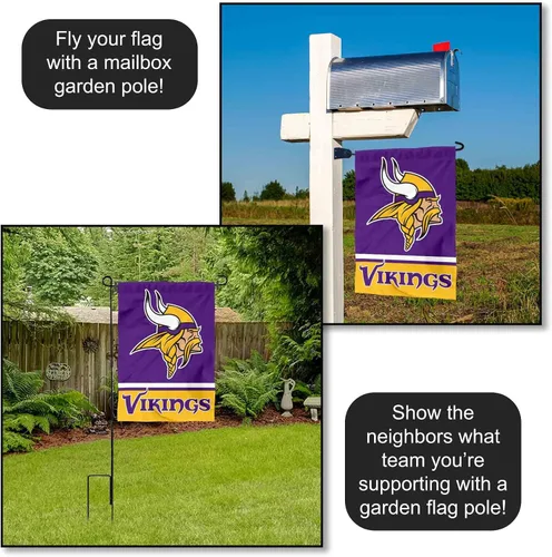 Vista 4 de Bandera de jardín de doble cara de Minnesota Vikings
