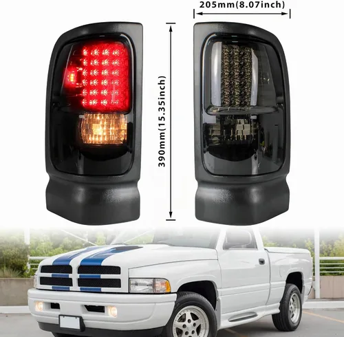 Vista 7 de Luces traseras LED para RAM 1500 1994-2001, luces traseras LED negras ahumadas para Dodge RAM 1500/2500 / 3500 1994 1995 1996 1997 1998 1999 2001