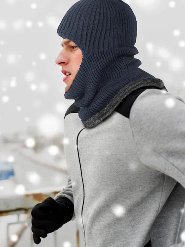 Vista 6 de 2 máscaras faciales de invierno para esquí, pasamontañas de punto cálido para hombres y mujeres, forro polar resistente al viento para deportes al