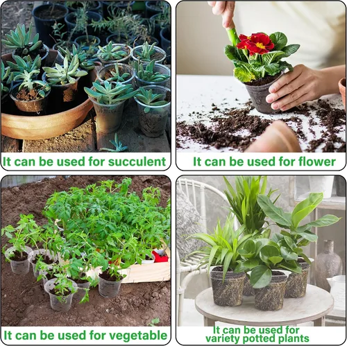 Vista 7 de winemana Bandeja de inicio de semillas de 4 pulgadas para semillas de lechuga de hierbas vegetales, macetas para plantas de interior y tierra