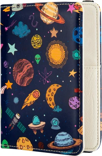 Vista 8 de Soporte para pasaporte para mujer, cartera de viaje con bloqueo RFID, funda de cuero para tarjetas, organizador de documentos de viaje, tarjetero