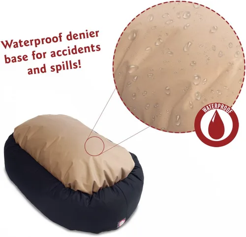 Vista 5 de Cama para perros Bagel de 40 pulgadas negra y Sherpa de Majestic Pet Products Negro